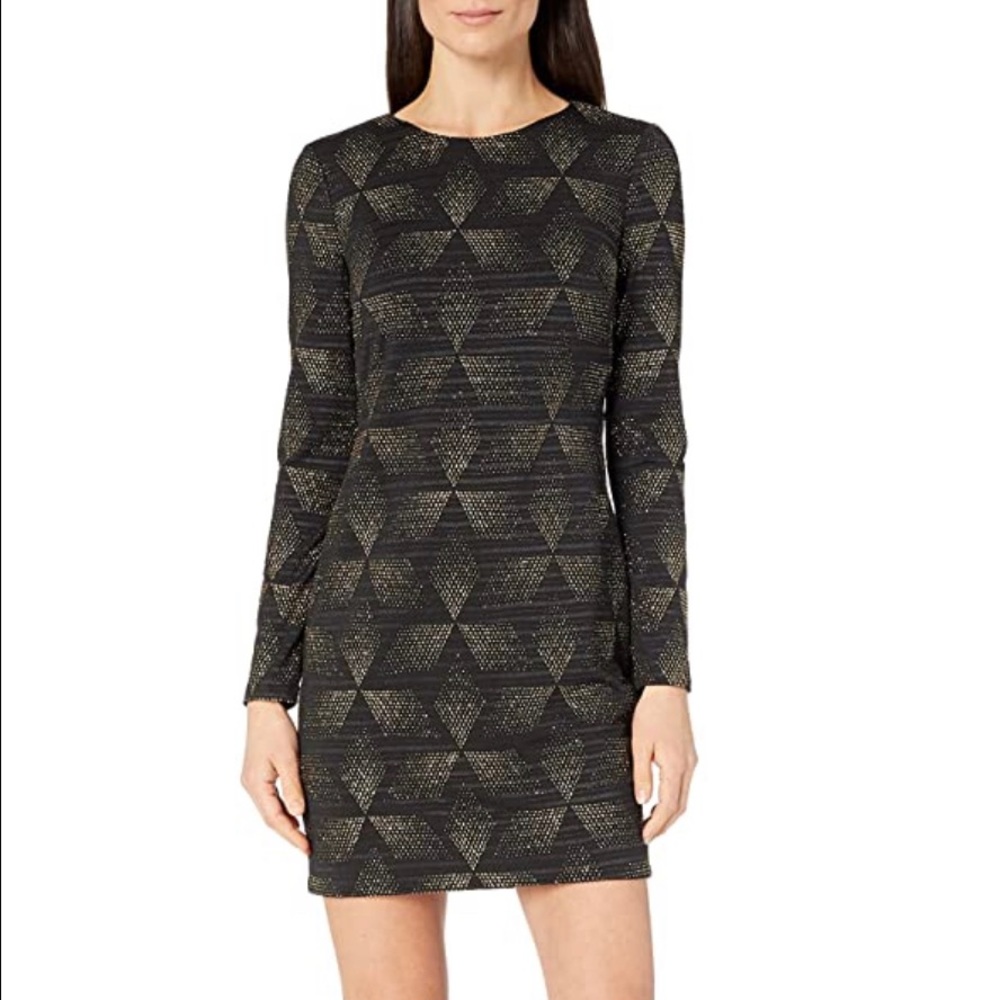 Gold & black glitter cocktail dress